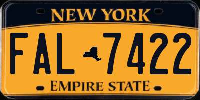 NY license plate FAL7422