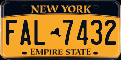 NY license plate FAL7432
