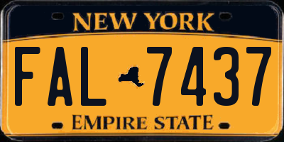 NY license plate FAL7437