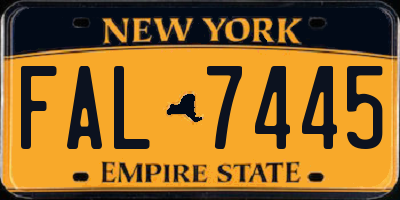 NY license plate FAL7445