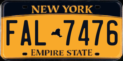 NY license plate FAL7476