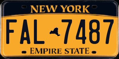 NY license plate FAL7487