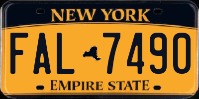 NY license plate FAL7490