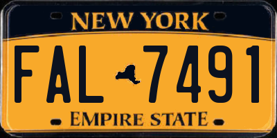NY license plate FAL7491