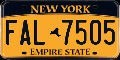 NY license plate FAL7505