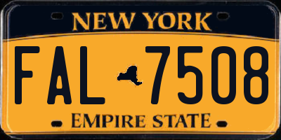 NY license plate FAL7508