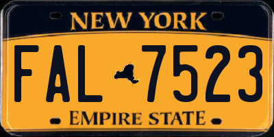 NY license plate FAL7523