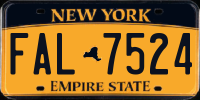 NY license plate FAL7524