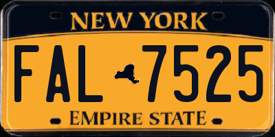 NY license plate FAL7525