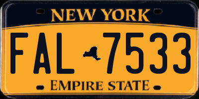 NY license plate FAL7533
