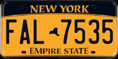 NY license plate FAL7535