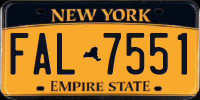 NY license plate FAL7551