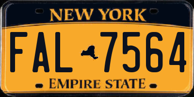 NY license plate FAL7564
