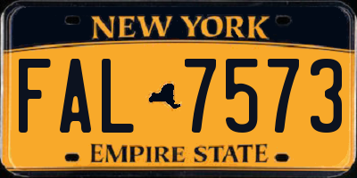 NY license plate FAL7573