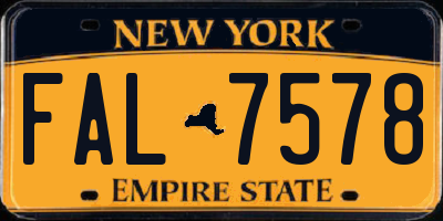NY license plate FAL7578