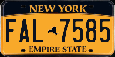 NY license plate FAL7585