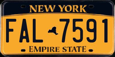 NY license plate FAL7591