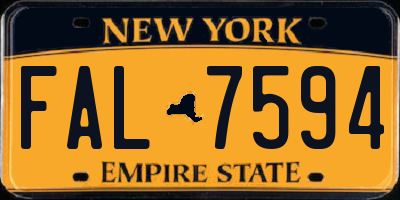 NY license plate FAL7594
