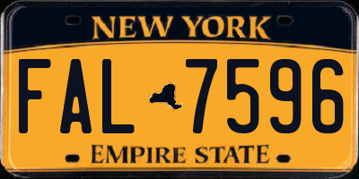 NY license plate FAL7596