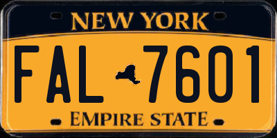 NY license plate FAL7601