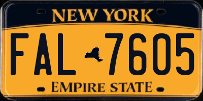 NY license plate FAL7605