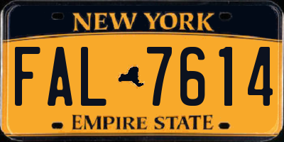NY license plate FAL7614
