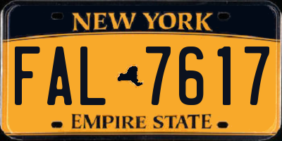 NY license plate FAL7617