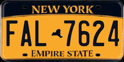 NY license plate FAL7624