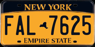 NY license plate FAL7625