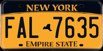 NY license plate FAL7635