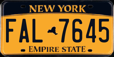 NY license plate FAL7645