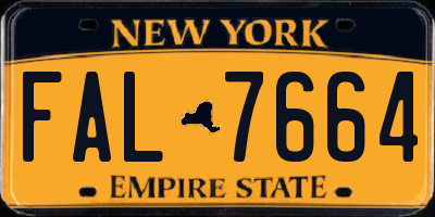 NY license plate FAL7664
