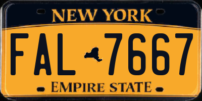 NY license plate FAL7667