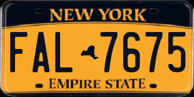 NY license plate FAL7675