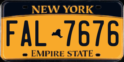 NY license plate FAL7676
