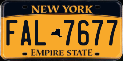 NY license plate FAL7677
