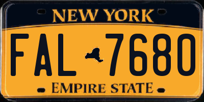 NY license plate FAL7680