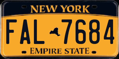 NY license plate FAL7684
