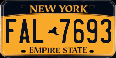 NY license plate FAL7693