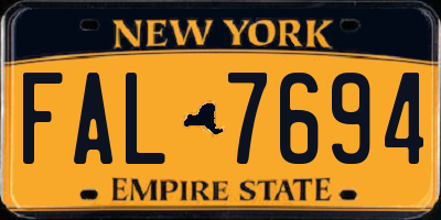 NY license plate FAL7694