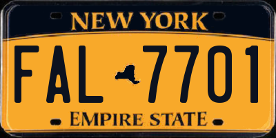 NY license plate FAL7701