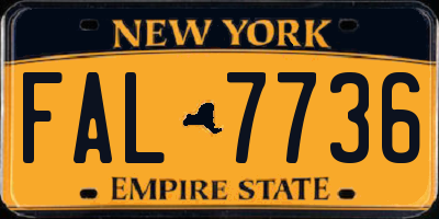 NY license plate FAL7736