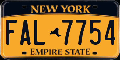 NY license plate FAL7754
