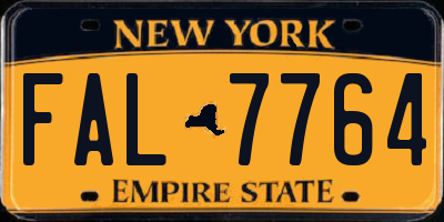 NY license plate FAL7764