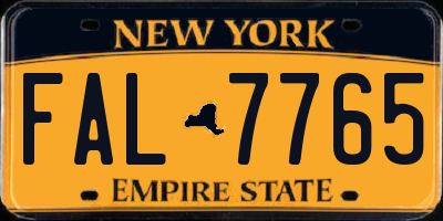 NY license plate FAL7765