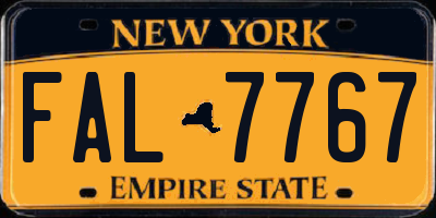 NY license plate FAL7767