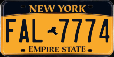 NY license plate FAL7774