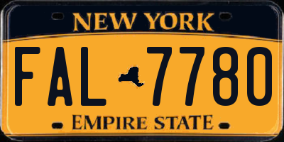 NY license plate FAL7780