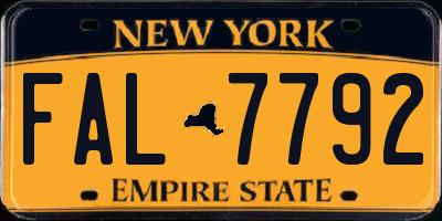 NY license plate FAL7792