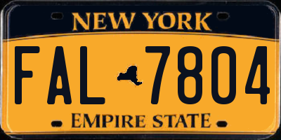 NY license plate FAL7804